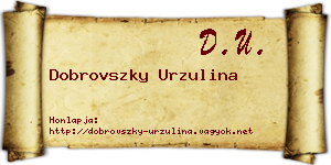 Dobrovszky Urzulina névjegykártya